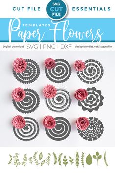 paper flowers cut file essentials