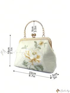 Bird in Bag - Exquisite Chinese-Inspired Evening Bag With Delicate Peony Embroidery Elegant Beige Embroidered Shoulder Bag, Elegant Beige Shoulder Bag With Floral Embroidery, Handheld Floral Embroidery Shoulder Bag For Wedding, Formal Pouch Bag With Floral Embroidery, Elegant Bag With Top Handle And Floral Embroidery, Elegant Cream Bag With Floral Embroidery, Elegant Top Handle Bag With Floral Embroidery, Elegant Cream Bags With Floral Embroidery, Elegant Shoulder Bag With Floral Embroidery