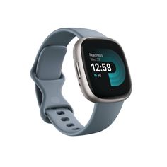 the fitbit smart watch is shown in grey