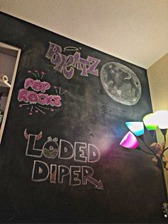 a blackboard with writing on it that says boo boo boo boo boo and loaded dipper