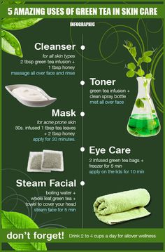 Aloe Vera Smoothie Recipes, Aloe Vera Cleanser, Skincare Infographic, Green Tea Skin Care, Witch Grimoire, Benefits Of Green Tea, Green Tea Face, Healing Remedies, For Skin Care