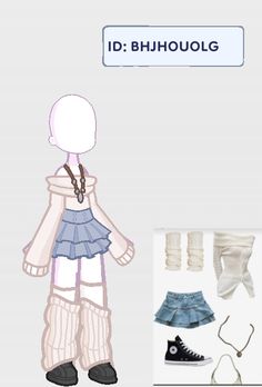 an anime character is standing next to some clothes and shoes, with the caption id bhhouoloug