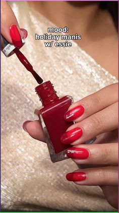 nail the holidays with an essie mani for every mood 💅🏽 give the gift of essie, or treat yourself Stars Converse, Beauty Maintenance, Nail Hacks, Graduation Nails, Green Nail Designs, Nail Art For Beginners, Baddie Nails, Smink Inspiration