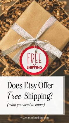 a package with the text does etsy offer free shipping? what you need to know