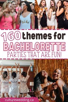 there are many different pictures with the words bachelor parties that are fun