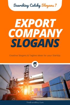 an orange book cover with the words, expert company slogans and shipping containers on it