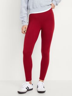 elasticized waist perfect for layering pull-on style sits at belly button fitted hits at ankle models are approx.  5'9" and wear sizes s (4), l (12), and xl (18)machine wash according to care instruction label  . Best Holiday gift for Women , perfect Leggings for Christmas! Red Leggings Outfit, Perfect Leggings, Leggings Outfit, Red Leggings, Family Maternity, Family Pajamas, Old Navy Women, Bottom Clothes, Outfits With Leggings