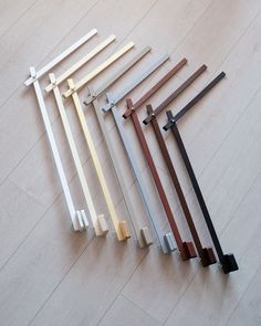 six different types of handles on the floor