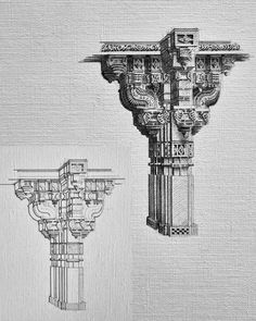 an architectural drawing of a column