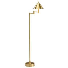 Antique Brass Adjustable Swing Arm Floor Lamp with Petite Shade - Floor Lamps - The Well Appointed House Antique Brass Floor Lamp, Brass Floor, Arm Floor Lamp, Let Your Light Shine, Brass Floor Lamp, Brass Lamp, Task Lighting, The Swing, Traditional Design