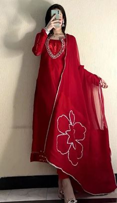 pakistani asian dresses red colour Red Dress Designs Pakistani, Red Colour Dress Pakistani, Red Colour Kurti Design, Suit Neck Designs Pakistani, Red Kurta Designs Women, Pakistani Dresses Casual Design, Red Pakistani Dress, Pakistani Formal Wear, Red Pakistani Suit