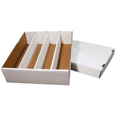 two open boxes with dividers on each side