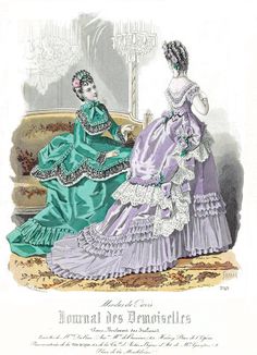 French Costume, Green Evening Gowns