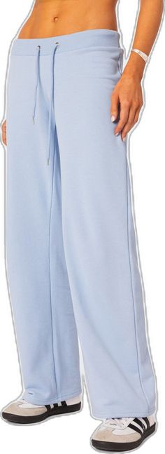 Comfortable Blue Sweatpants For Spring, Blue Spring Joggers With Drawstring, Blue Joggers With Drawstring For Spring, Comfortable Blue Sweatpants With Drawstring, Spring Athleisure Sweatpants With Straight Hem, Relaxed Blue Pants For Lounging, Blue Drawstring Sweatpants For Spring, Spring Blue Athleisure Sweatpants, Trendy Blue Sweatpants With Drawstring