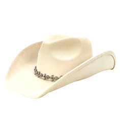 Faux sueded western hat with teardrop crown. Sharp up turned side brim, 3.5" wide. Stunning rhinestone floral band. Underwelt brim. Drawstring to reduce size. Faux suede is a smooth synthetic material that feels like suede to the touch. 100% polyester. Brimmed Hats With Rhinestones For Country Events, Country Style Rhinestone Hats For Rodeo, Adjustable Rhinestone Hat Bands For Western-themed Events, Western Hat Band With Rhinestones For Country Events, Western Style Fedora With Rhinestones, Western Style Rhinestone Hat Bands For Country Events, Western Adjustable Hats With Rhinestones, Rodeo Hat With Rhinestones And Curved Brim, Rhinestone Short Brim Hats For Rodeo