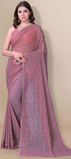 Cost Includes Saree,Unstitched BlouseFall & Edging Work Description: Pink and Majenta color Saree in Georgette fabric with Embroidered, Sequence, Thread work Fabric: Georgette Work: Embroidered, Sequence, Thread Color Family: Pink and Majenta Style: Classic Occasion: Designer, Party Wear Saree Dimension: 530 Cm x 110 Cm ( L x W) Blouse Length: 80 Cm Approx Washing Instruction: Dry Wash Pink Georgette Saree, Embellished Saree, Noodle Strap, Saree Blouse Styles, Simple Saree Designs, Fancy Sarees Party Wear, Desi Fashion Casual, Simple Sarees, Indian Fashion Saree