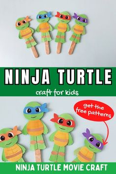 ninja turtle craft for kids to make with popsicle sticks