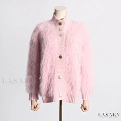 Lasaky - Trendy High-Neck Waterproof Cashmere Knit Sweater - Loose-Fit Stylish Cardigan Womens Sweater Coats, Beige Cardigan, Sweater Coat, Style Cardigan, Loose Sweater, Outfit Casual, Sweater Coats, Olivia Mark, High Collar