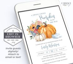 an image of a phone screen with the text edit in pumpkin is on it and flowers are