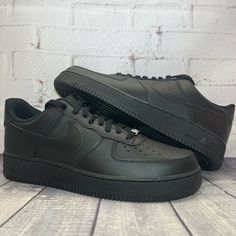 Nike Air Force 1 '07 Low Triple Black Shoes CW2288-001 New Men's Size 12.5 NEW. Condition is New with Box. Shipped with USPS Priority Mail. BRAND NEW, 100% Authentic. Box has some damage. Shoes are perfect. These are some awesome shoes. You will ABSOLUTELY LOVE these shoes! Mens Shoes Sneakers Nike Air Force 1, Nike Airforce 1 Black, Black Airforce 1, Zapatillas Aesthetic, Black Forces, Nike Air Force Black, Triple Black Shoes, Nike Air Force 1 Black, Widgets Iphone