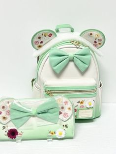 (eBay) Find many great new & used options and get the best deals for Loungefly Disney Minnie Mouse Pressed Flower Bow Mini Backpack & Wallet Set NWT at the best online prices at eBay! Free shipping for many products! Green Disney Style Bags For Daily Use, Green Disney Bags For Everyday Use, Disney Style Backpack Bag For Gifts, Disney Style Backpack Bag As Gift, Cute Minnie Mouse Backpack For Daily Use, Cute Minnie Mouse Backpack, Loungefly Purse, Disney Bags Backpacks, Random Products