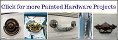 four different pictures of hardware and door handles with the words click for more painted hardware projects