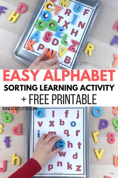 an easy alphabet sorting activity for kids to learn letters and numbers with this free printable