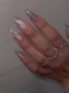 Prom Nails Silver, Wow Nails, Colorful Nails, Silver Nails, Xmas Nails, Pretty Acrylic Nails, Nail Arts, Best Acrylic Nails, Cute Acrylic Nails