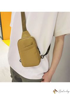 BirdinBag - Stylish Unisex Sports Sling Bag: Ideal for Casual Outdoor Activities Hiking Trip, Bag Bag, Chest Bag, Mini Fashion, Square Bag, Color Khaki, Sling Bag, Sport Fitness, Outdoor Activities