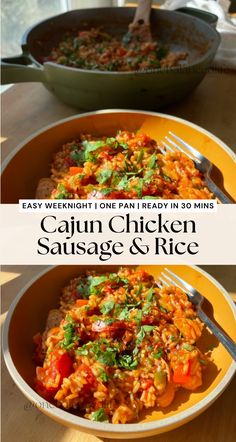 Cajun Chicken Sausage & Rice by One Balanced Life Chicken Sausage And Rice, Sausage And Rice, Balanced Dinner, Sausage Rice, Cajun Sausage, Cajun Chicken, Fire Roasted Tomatoes, Andouille Sausage, Favorite Chicken