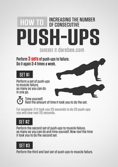 the instructions for push - ups are shown in black and white, with an image of a