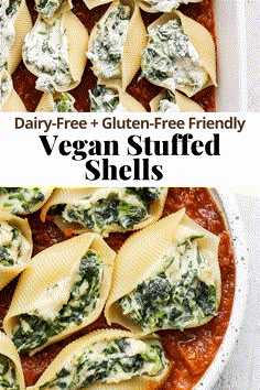 dairy - free and gluten - free friendly vegan stuffed shells