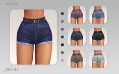 the shorts are different colors and sizes for females to wear on their body, but not in