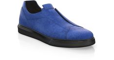 Men`s Sneakers 6449 Blue Leather Slip-on Shoes With Suede Lining, Blue Suede Slip-on Leather Shoes, Blue Slip-on Leather Shoes With Suede Lining, Blue Suede Sneakers With Removable Insole, Blue Slip-on Custom Sneakers With Leather Sole, Blue Leather Slip-on Custom Sneakers, Blue Suede Low-top Leather Shoes, Best Model, Blue Suede