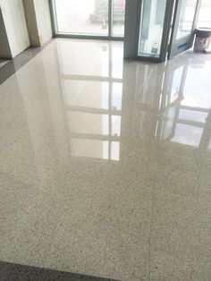 the floor is clean and ready to be used in an office building or commercial building