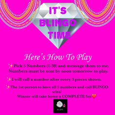 a pink poster with the words it's bunco time here's how to play