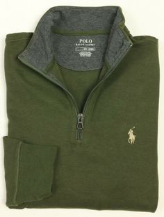 BRAND NEW POLO RALPH LAUREN SWEATER Size XS 100% Guaranteed Authentic with  tag.     Fold-over collar. Long sleeves with cuffs. Quarter-length zip placket. Pony player embroidery at left chest. Rib trim at straight hem. Machine wash, tumble dry. Imported. Armpit to armpit 21"  Please note: Every monitor displays colors and shades differently according to its type, brand, settings and even age. Please contact before order the item if you couldn't accept any bit color difference.  PAYMENT: We are Old Money Tshirt, Money Tshirt, Male Styles, Spooky Basket, Classic Clothing, Polo Ralph Lauren Sweater, Ralph Lauren Sweater, Men Fits, Winter Clothes