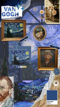 an image of van gogh paintings on the wall