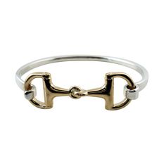 large gold snaffle horse bit on sterling silver bracelet Equestrian Ring, Equestrian Bracelet, Equestrian Necklace, Bandeja Bar, Horseshoe Jewelry, Horse Ring, Tack Store, Horse Bracelet, Fox Jewelry