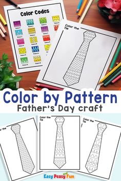 the color by pattern father's day craft for kids is perfect to do with their children