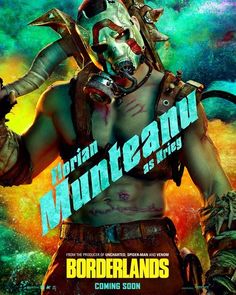 a poster for the movie borderlands featuring an image of a man wearing a mask