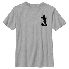 Who knew that dressing "mousey" could be so cute!? Celebrate Walt Disney's most iconic character with these officially licensed Mickey Mouse and Friends styles! A small silhouette of Mickey Mouse featured on the pocket spot of this Boys' Tee. Add this to your collection today, perfect for your next trip to Disneyland! Size: XL.  Color: Gray.  Gender: male.  Age Group: kids.  Pattern: graphic. Trip To Disneyland, Mickey Mouse And Friends, Disney Mickey Mouse, Disney Mickey, Disney, T Shirt