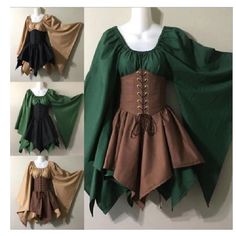 Princess Medieval Cocktail Dress Vintage Dress All Seasons Dress Women's Costume Vintage Cosplay Party / Cocktail Festival Long Sleeve Short / Mini Dress 2023 - US $58.99 Medieval Costume Women, Elven Costume, Cincher Corset, Y2k Long Sleeve, Fest Outfits, Waist Cincher Corset, Royal Aesthetic, Medieval Costume, Medieval Dress