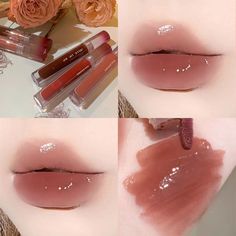 Inner Play Lacquer Water Light Mirror Lip Glosses Sanrio Rilakkuma, Bts Makeup, Lipstick Ingredients, Korean Lip Tint, Girls Lip Gloss, Lip Gloss Cosmetics, Glitter Lip, Nude Lip Gloss, Glitter Lip Gloss