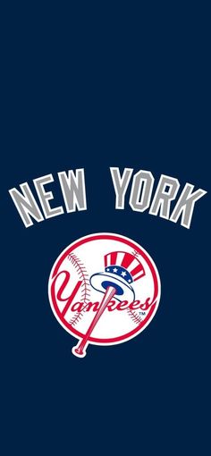 the new york yankees logo on a blue background