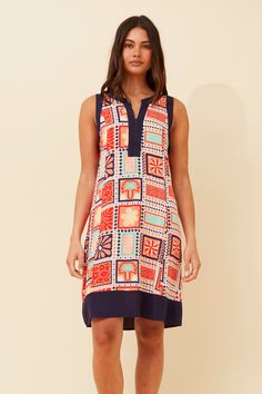 Our Alexa dress is the perfect summer staple. Pair it with sneakers or sandals and a crossbody bag for an effortless look.  Open v neckline  Sleeveless  Patchwork print with contrast tipping detail  Shift dress  Short length  Regular fit  Unlined  Alexa dress Patchwork Print, Sleeveless Shift Dress, Summer Staples, Dress Short, Perfect Summer, Shift Dress, Short Dresses, Crossbody Bag, Sandals