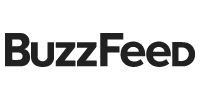 the buzzfeed logo is black and white