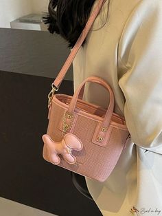 Bird in Bag - Stylish and Sophisticated Womens Spring-Summer Handbag: Exquisite Bucket Shape, Ins-style PU Leather Shoulder Bag with Ornamental Pendant Cute Summer Bag For Day Out, Cute Summer Bags For A Day Out, Summer Handbag, Flower Braids, Summer Handbags, Baguette Bag, Bird In Bag, Pearl Chain, Bag Bag