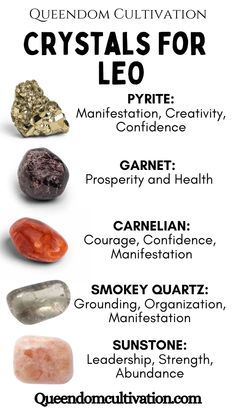 Crystals for Leo Crystals For Leo, Leo Crystals, Confidence Goals, Health Gratitude, Raise Vibration, Masculine Energy, Crystal Healing Stones