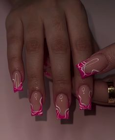 Trending Nail Colors, Nail Colors And Designs, Colored Acrylic Nails, French Tip Acrylic Nails, Simple Acrylic Nails, Short Square Acrylic Nails, Dope Nail Designs